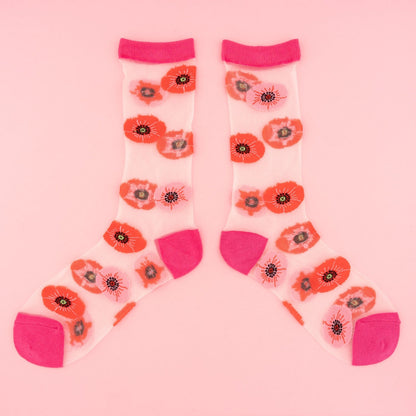Chaussettes transparentes Coquelicot Coucou Suzette vue produit