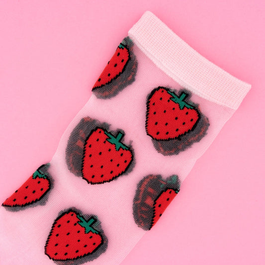 Chaussettes transparentes Fraise Coucou Suzette vue produit