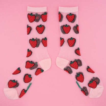 Chaussettes transparentes Fraise Coucou Suzette vue 4