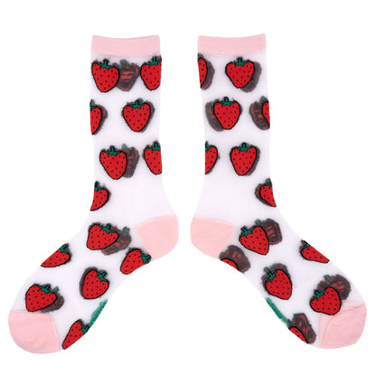 Chaussettes transparentes Fraise Coucou Suzette vue 5