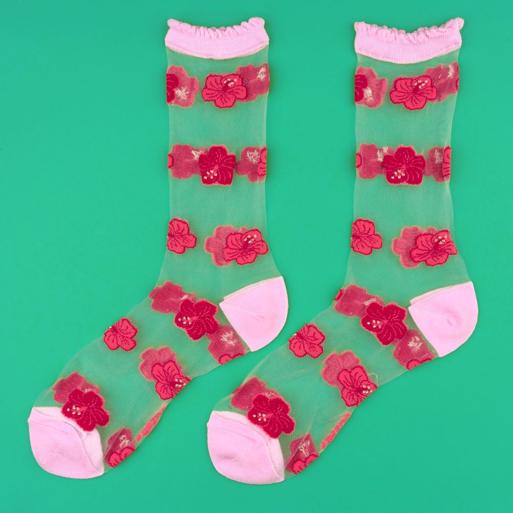 Chaussettes transparentes Hibiscus Coucou Suzette vue 4