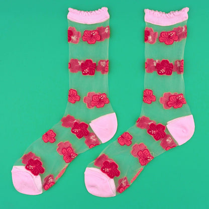 Chaussettes transparentes Hibiscus Coucou Suzette vue 4