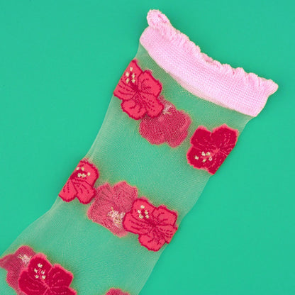 Chaussettes transparentes Hibiscus Coucou Suzette vue 5