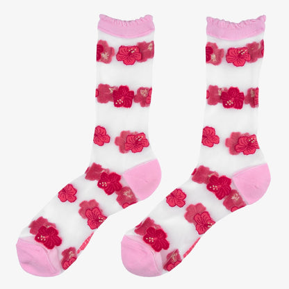Chaussettes transparentes Hibiscus Coucou Suzette vue 7