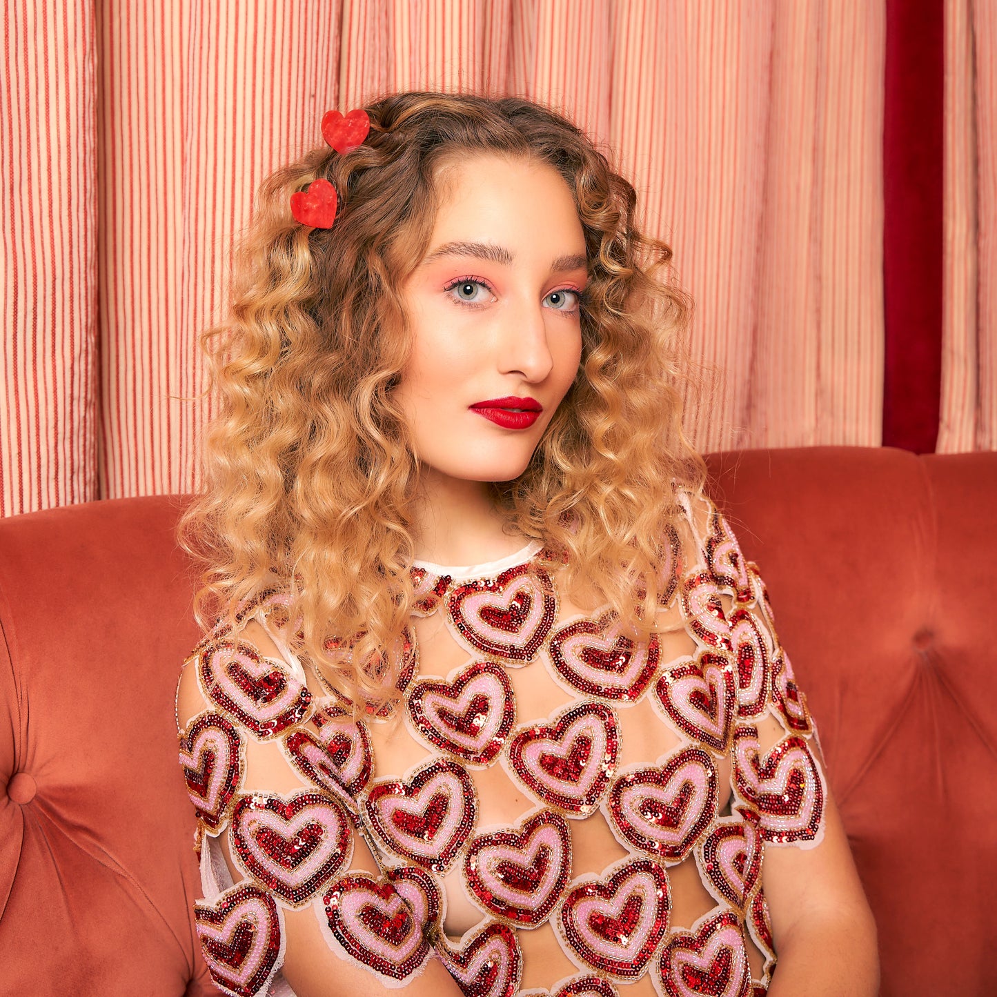 Mini pince à cheveux Coeur Coucou Suzette rouge vue complémentaire 3