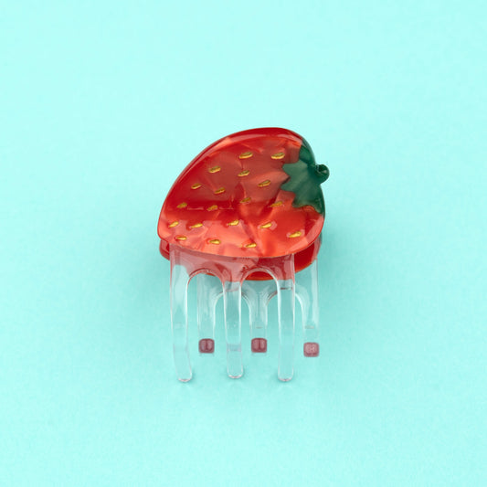 Mini pince à cheveux Fraise Coucou Suzette vue produit pince crabe
