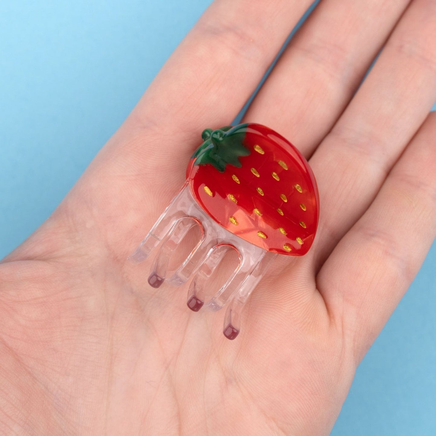 Mini pince à cheveux Fraise Coucou Suzette vue complémentaire 2 pince crabe