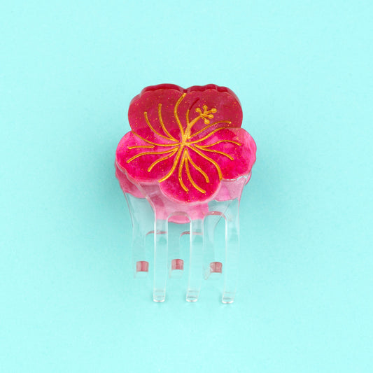 Mini pince à cheveux Hibiscus Coucou Suzette vue produit