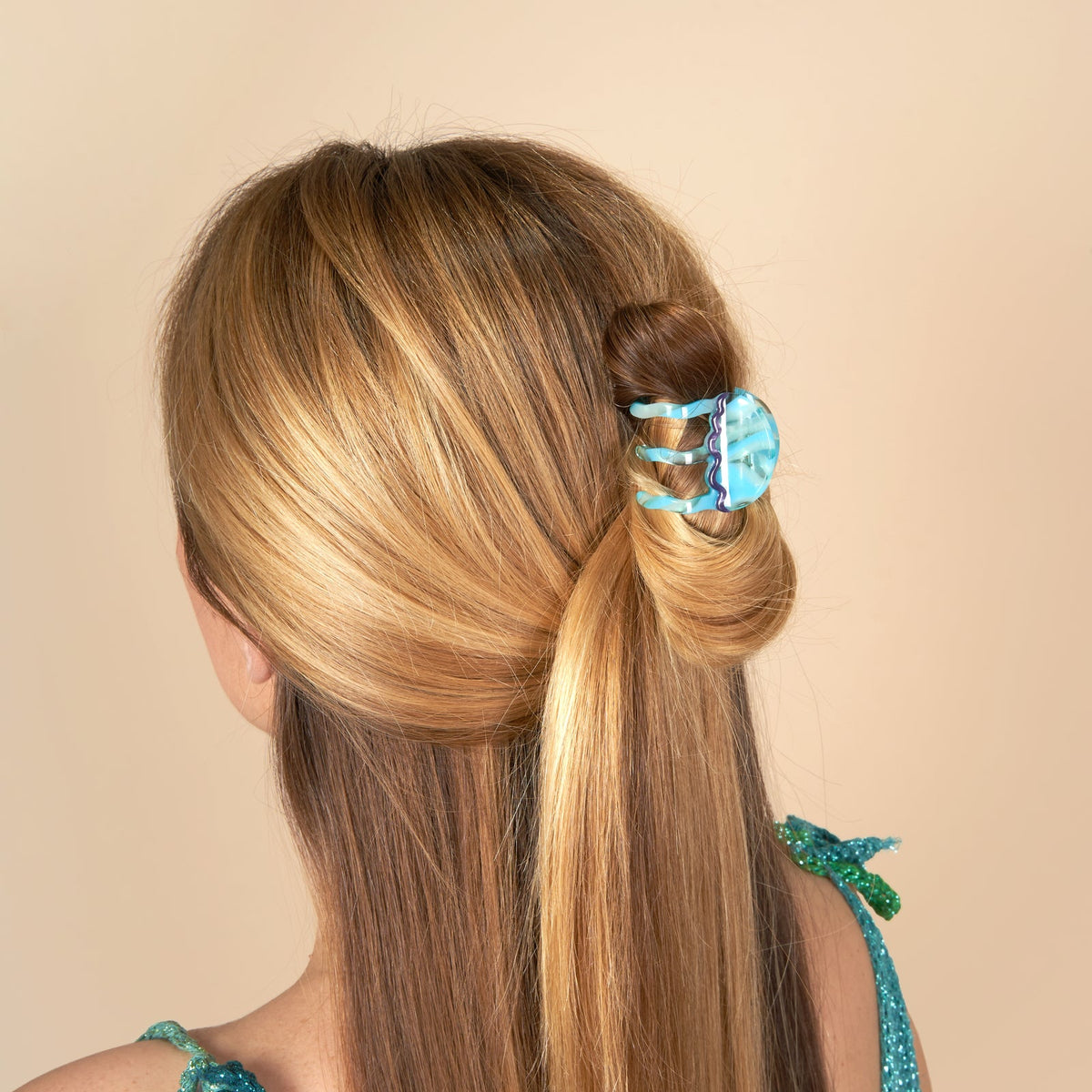 Mini pince à cheveux Méduse bleue Coucou Suzette – vue complémentaire 2