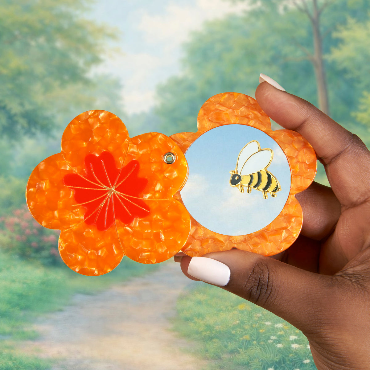 Miroir de poche Capucine orange Coucou Suzette – vue produit