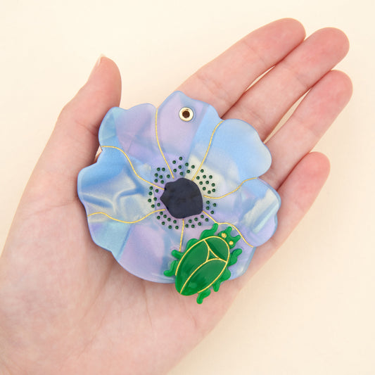 Miroir Fleur bleue Coucou Suzette format en main