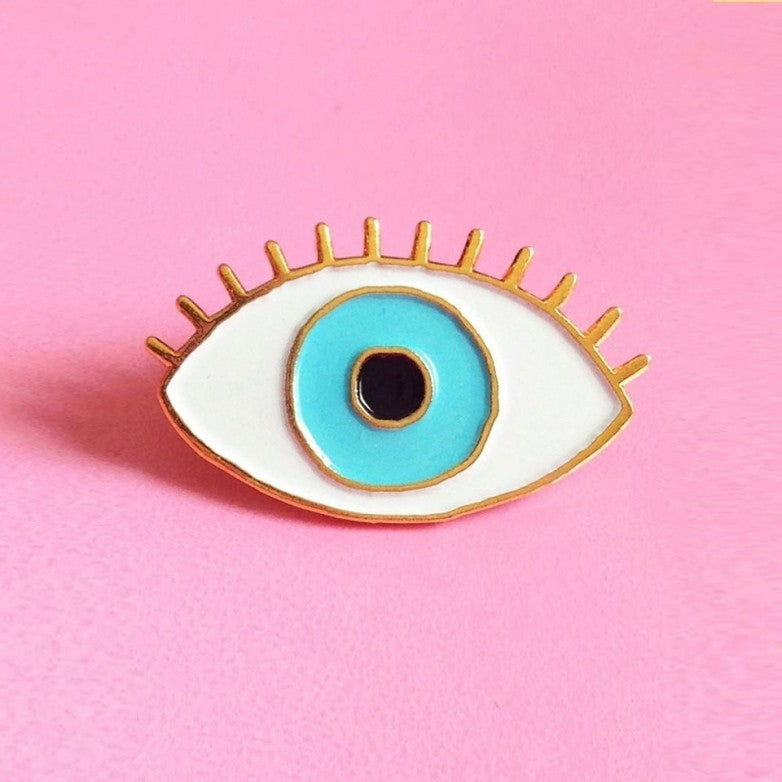 Pin's Œil bleu en émail