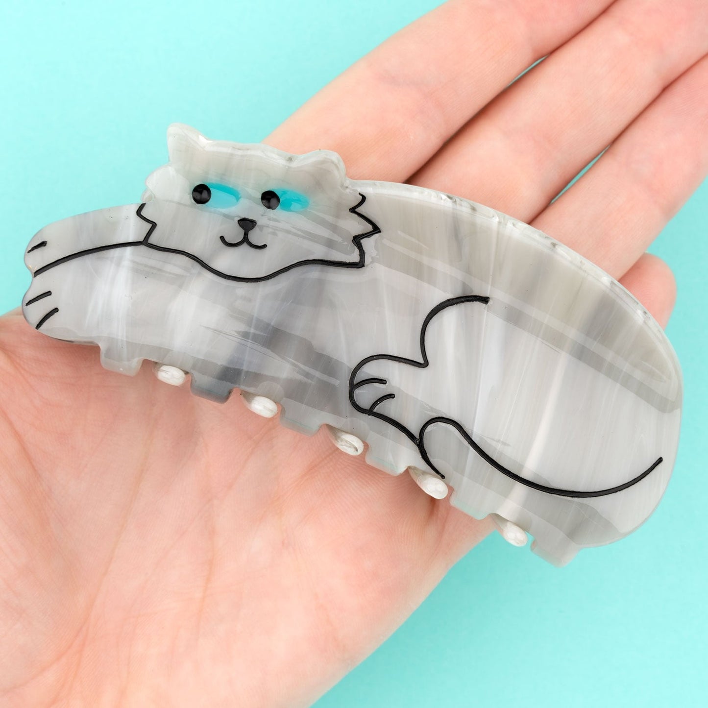 Pince à cheveux Chat gris Coucou Suzette vue produit