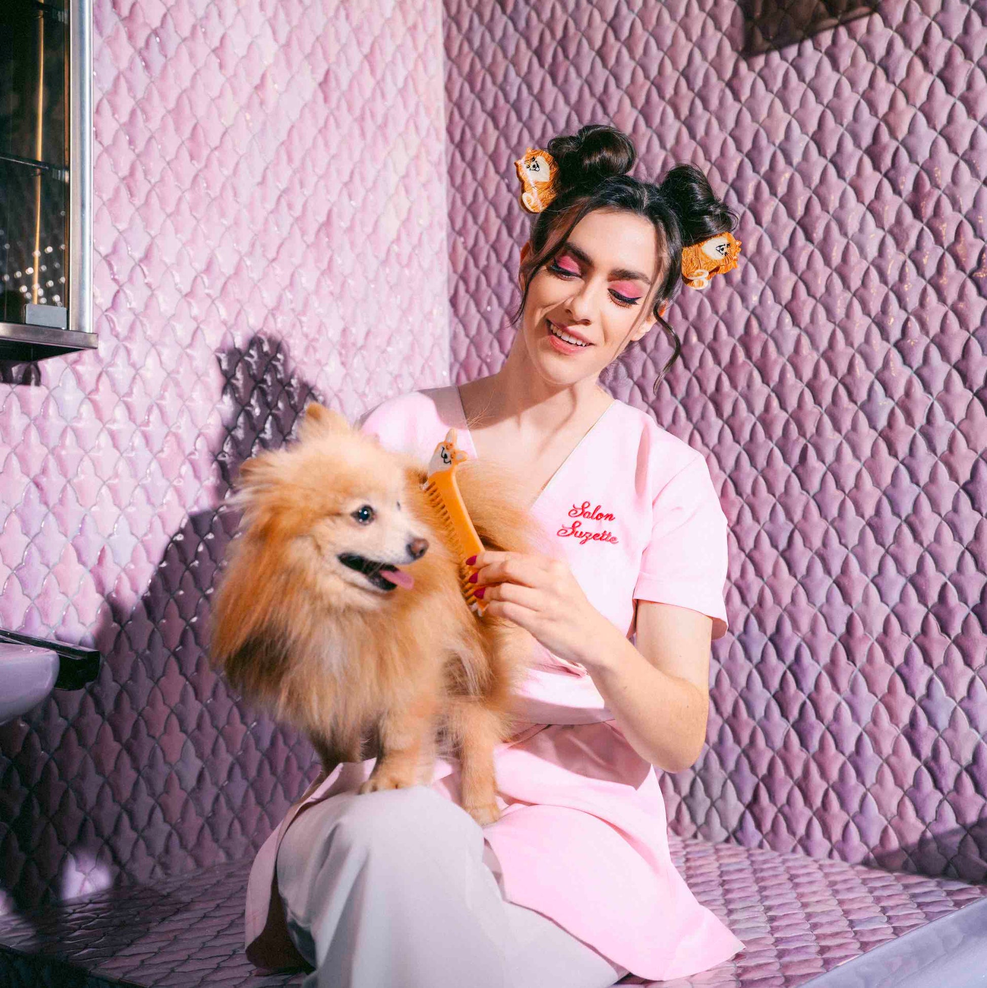 Pince à cheveux Chien Spitz Coucou Suzette vue complémentaire 2