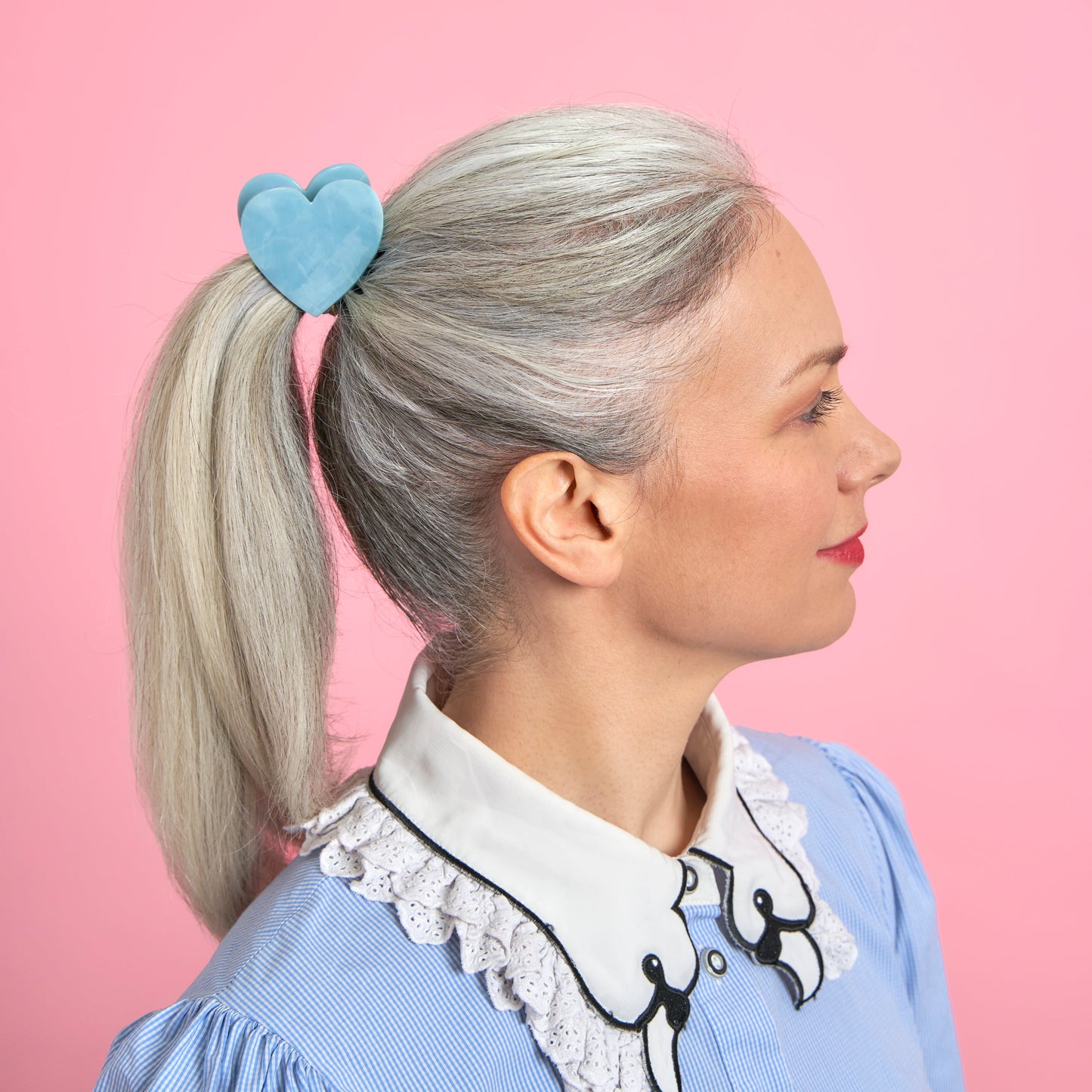 Pince à cheveux Coeur Coucou Suzette Coeur Bleu vue produit