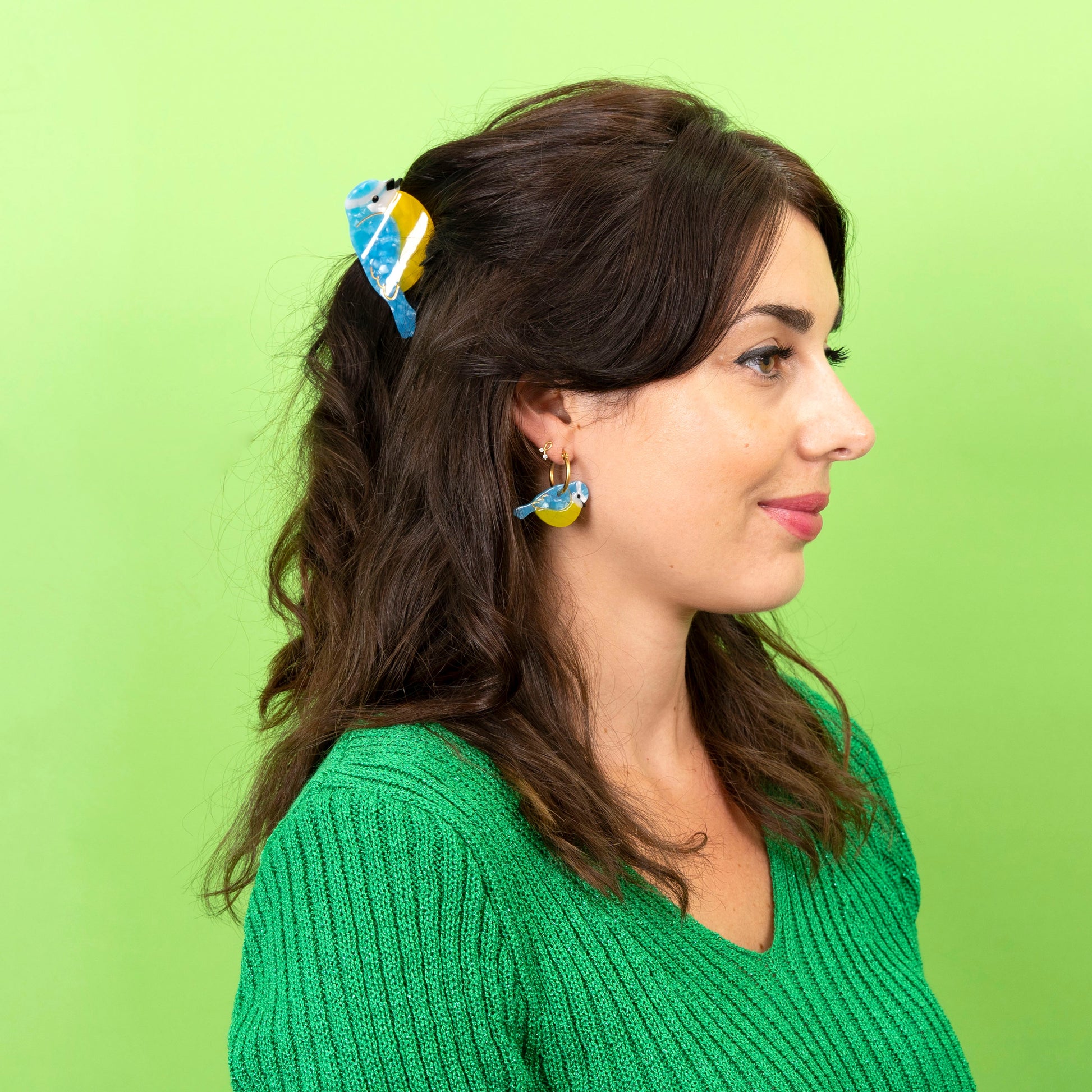 Pince à cheveux Mesange Coucou Suzette portée