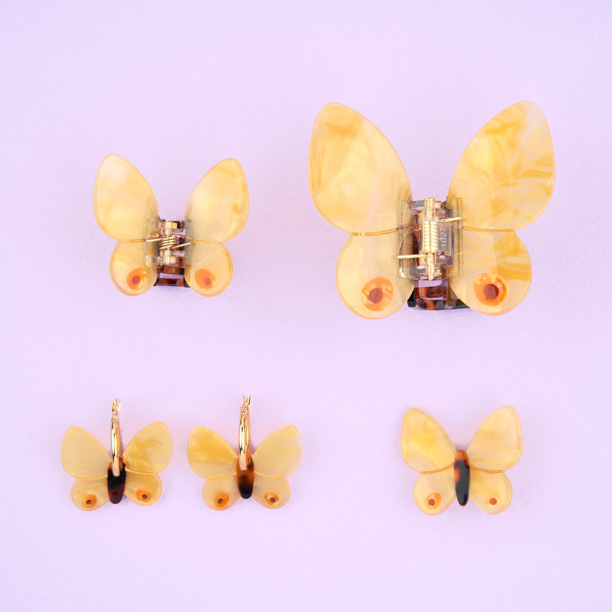 Pince à cheveux Papillon jaune Coucou Suzette vue complémentaire