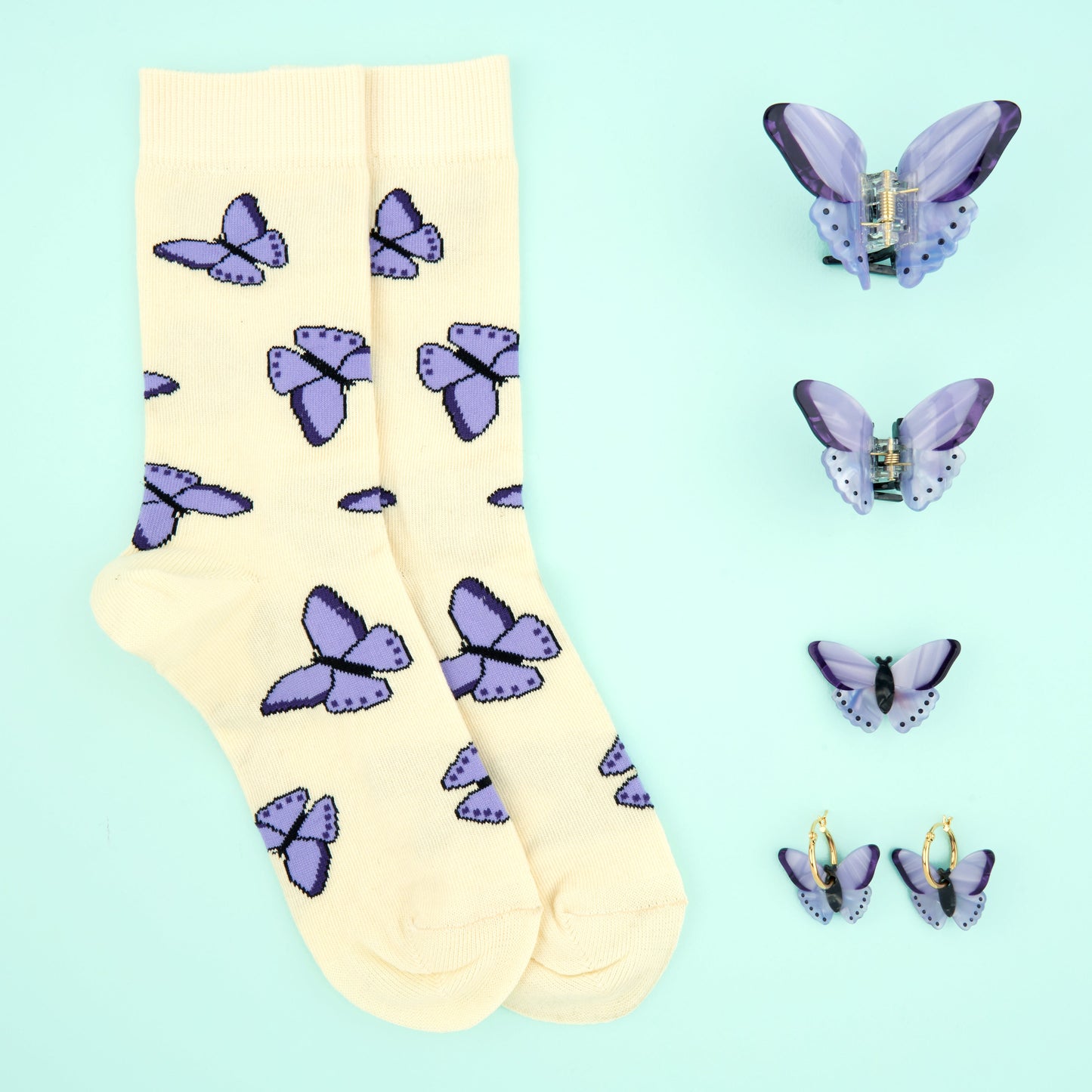 Pince à cheveux Papillon mauve Coucou Suzette vue complémentaire 4