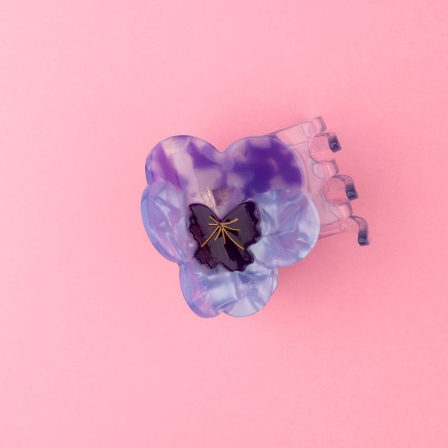 Pince à cheveux Pensée mauve une fleur Coucou Suzette vue complémentaire 3
