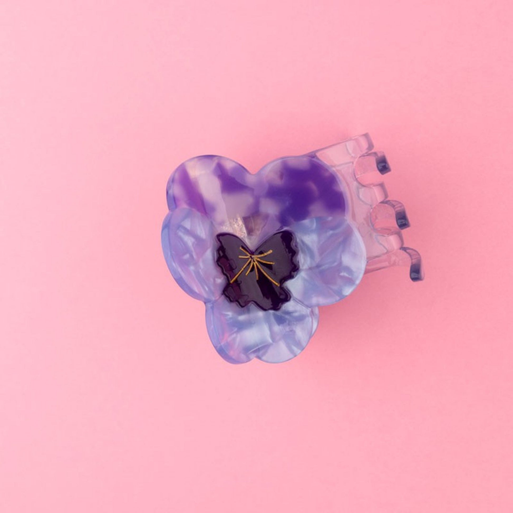 Pince à cheveux Pensée mauve une fleur Coucou Suzette vue complémentaire 3