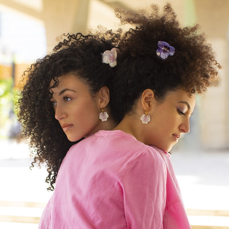 Pince à cheveux Pensée mauve une fleur Coucou Suzette vue complémentaire 6