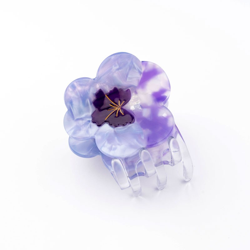 Pince à cheveux Pensée mauve une fleur Coucou Suzette vue complémentaire 7