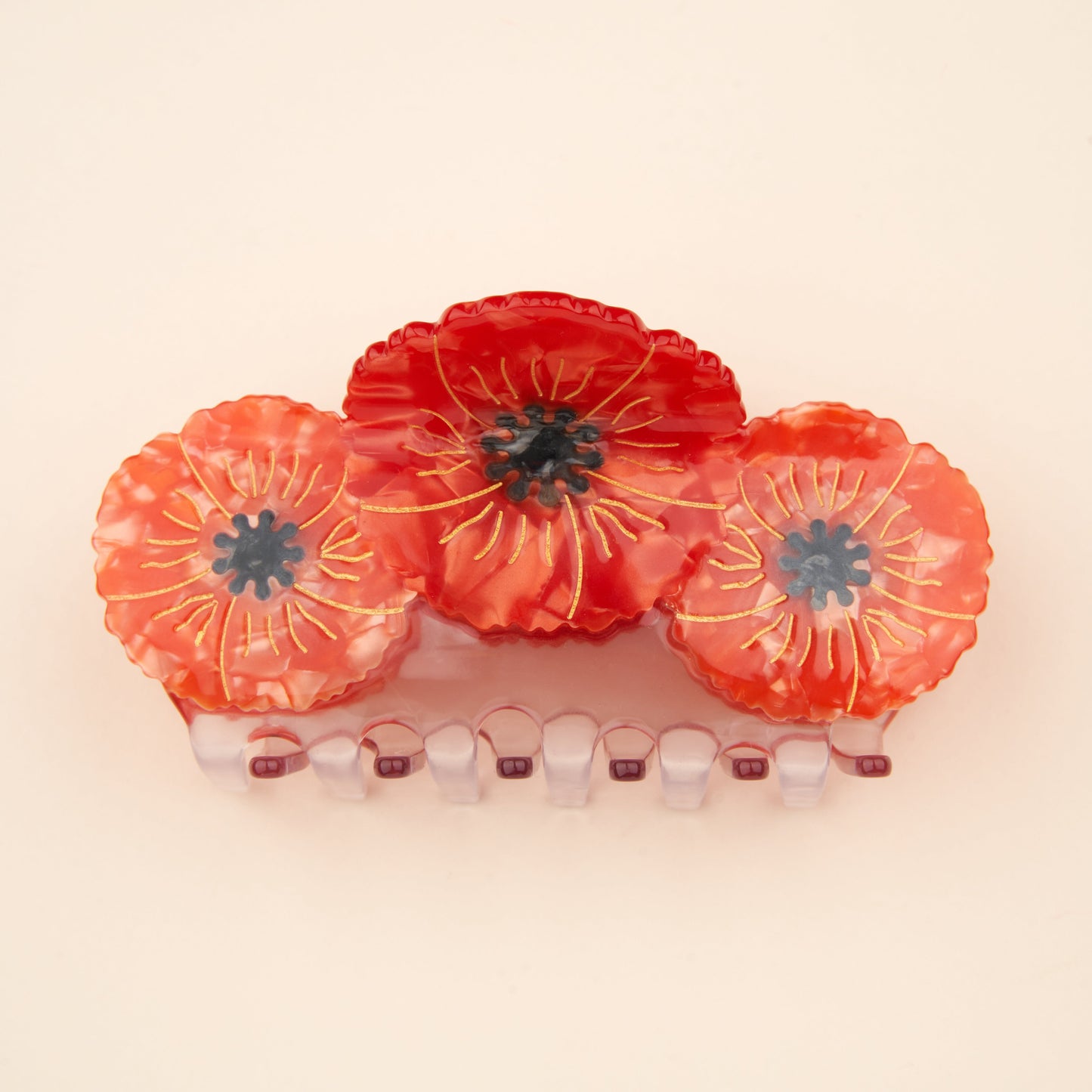 Pince à cheveux Trio Coquelicots Coucou Suzette vue produit