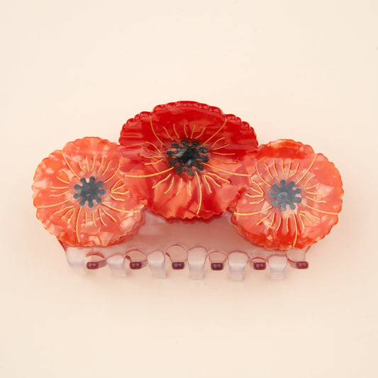 Pince à cheveux Trio Coquelicots Coucou Suzette vue produit