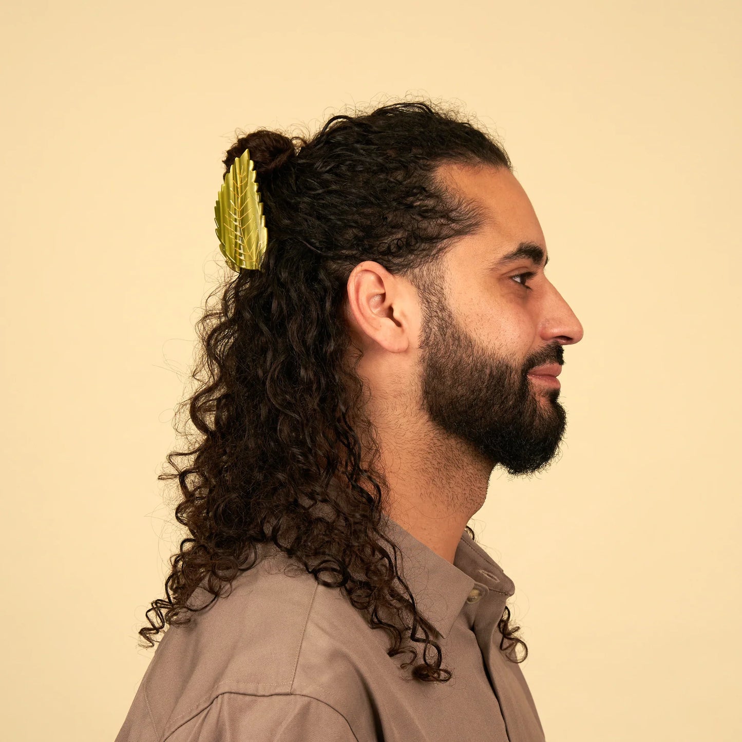 Pince à cheveux Feuille châtaigner verte Coucou Suzette détail 2