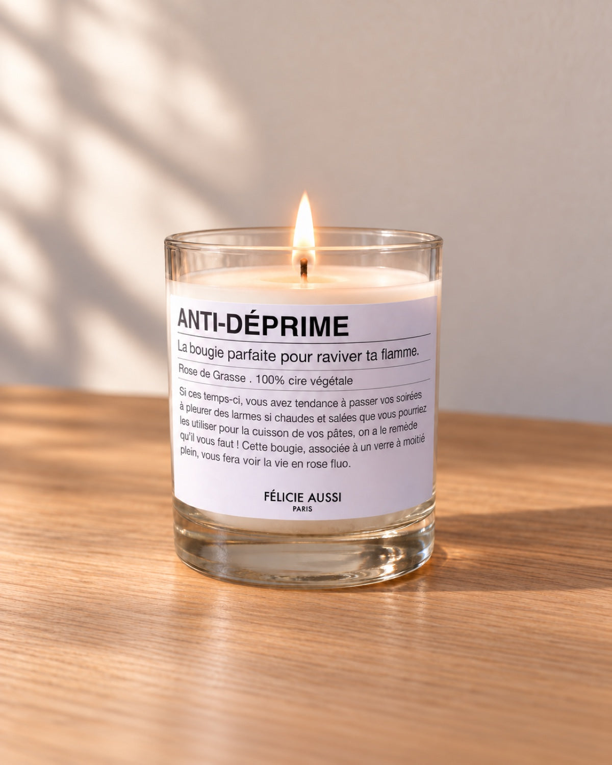 Bougie Anti-Déprime Rose de Grasse Félicie Aussi allumée en ambiance
