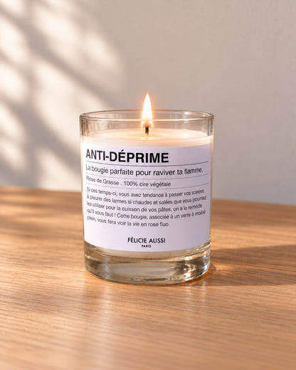 Bougie Anti-Déprime Rose de Grasse Félicie Aussi allumée en ambiance