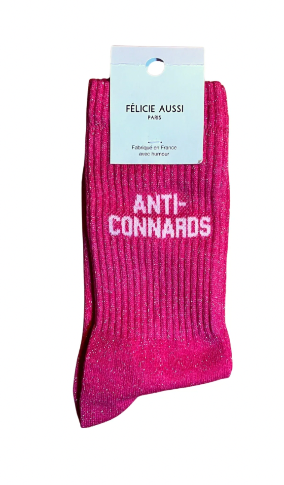 Chaussettes Anti-connards Paillettes rose - 36/40 Félicie Aussi