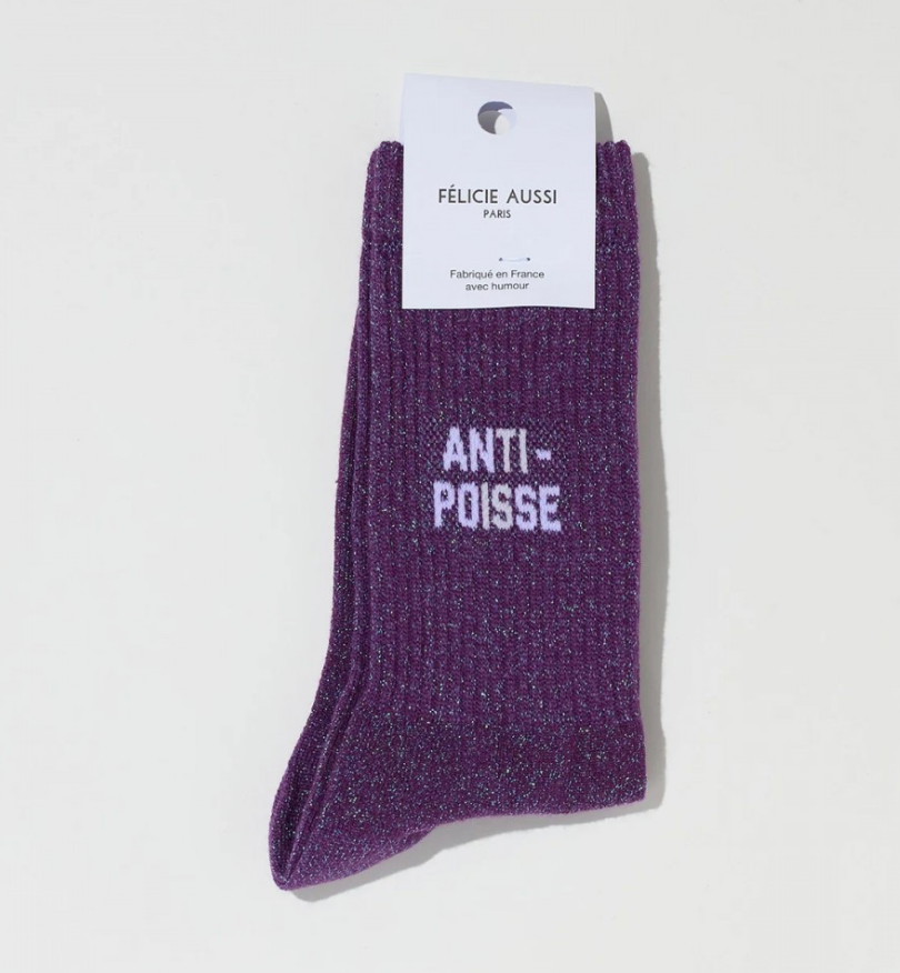 Chaussettes Anti-poisse Paillettes violet - 36/40 Félicie Aussi
