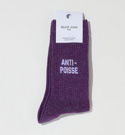 Chaussettes Anti-poisse Paillettes violet - 36/40 Félicie Aussi