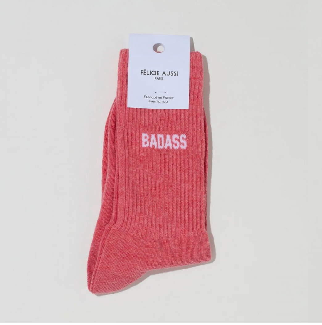 Chaussettes Badass rose 36/40 Félicie Aussi avec étiquette