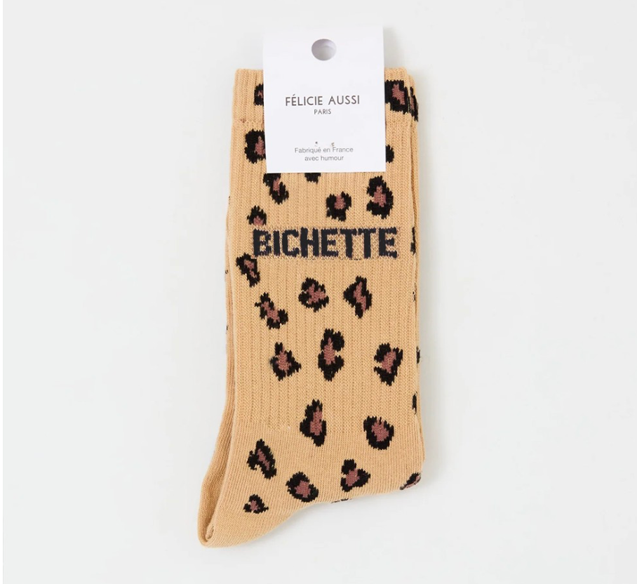 Chaussettes Bichette Léopard sable - 36/40 Félicie Aussi