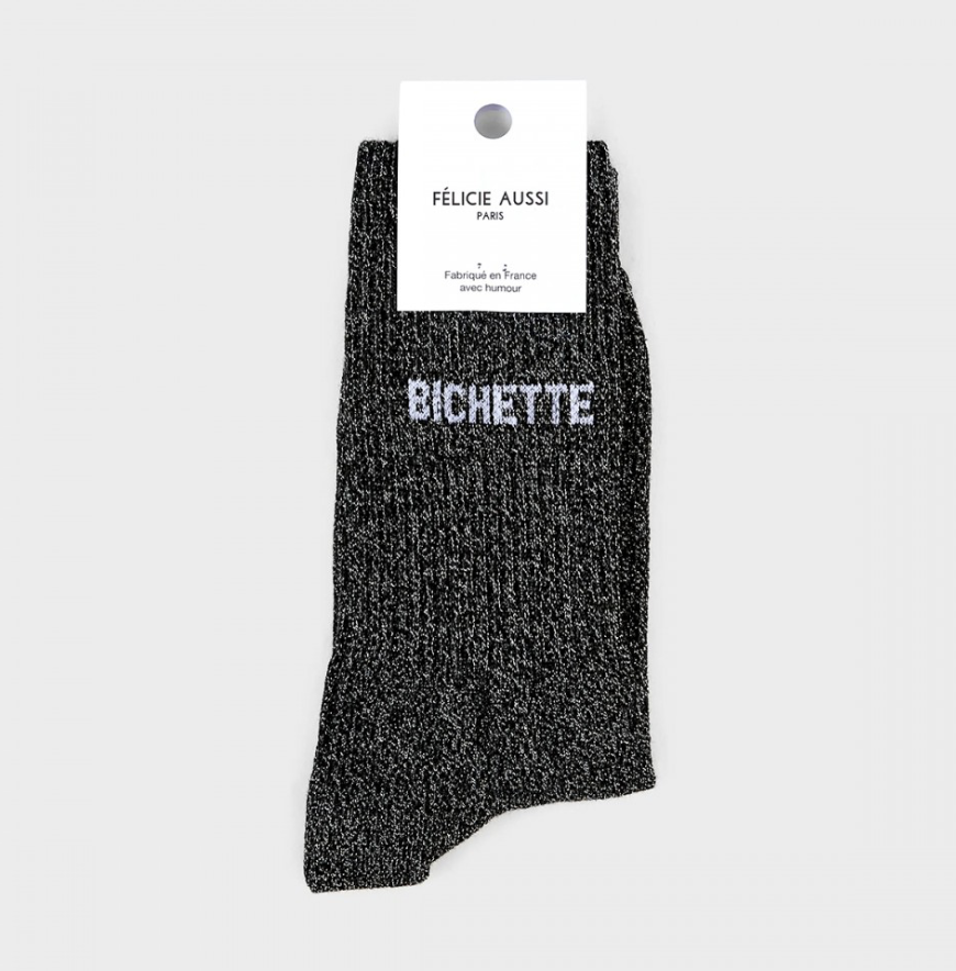 Chaussettes Bichette Paillettes noir - 36/40 Félicie Aussi