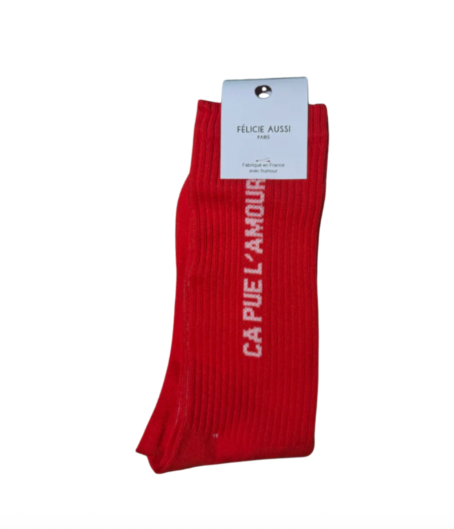 Chaussettes Ça pue l'amour coquelicot 40/45 Félicie Aussi