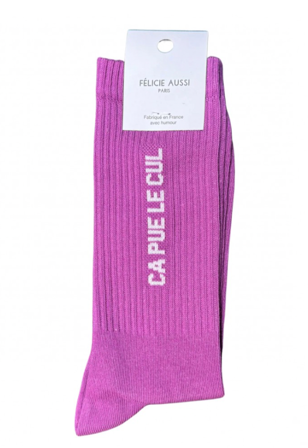 Chaussettes Ça pue le cul orchidée 40/45 Félicie Aussi