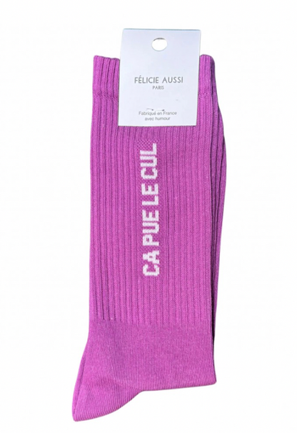 Chaussettes Ça pue le cul orchidée 40/45 Félicie Aussi