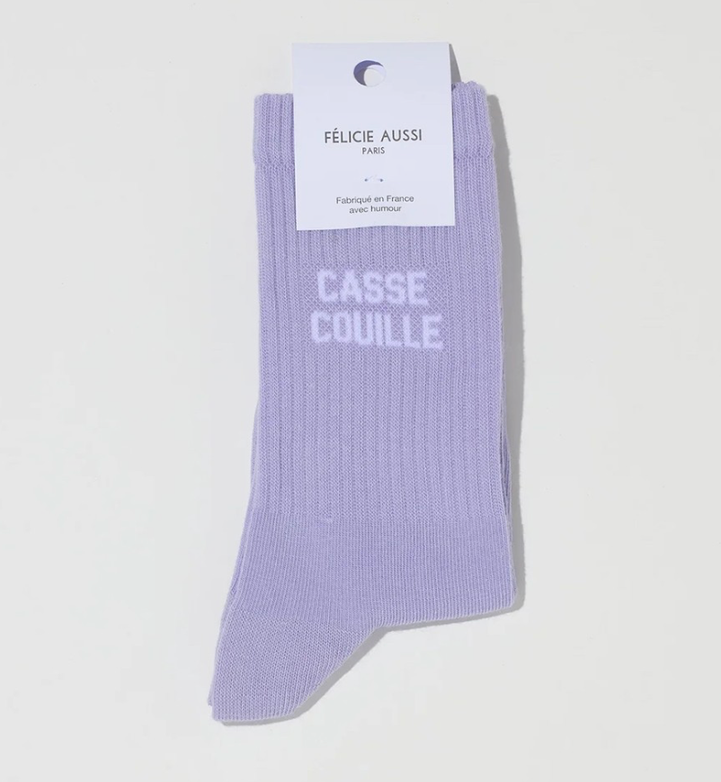 Chaussettes Casse Couille Mauve - 36/40 Félicie Aussi