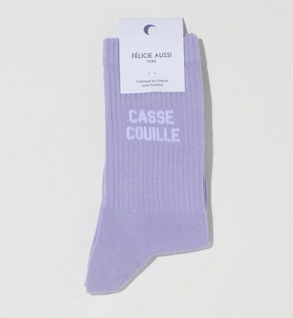 Chaussettes Casse Couille Mauve - 36/40 Félicie Aussi