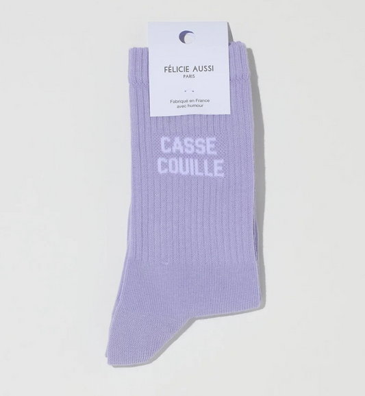Chaussettes Casse Couille Mauve - 36/40 Félicie Aussi