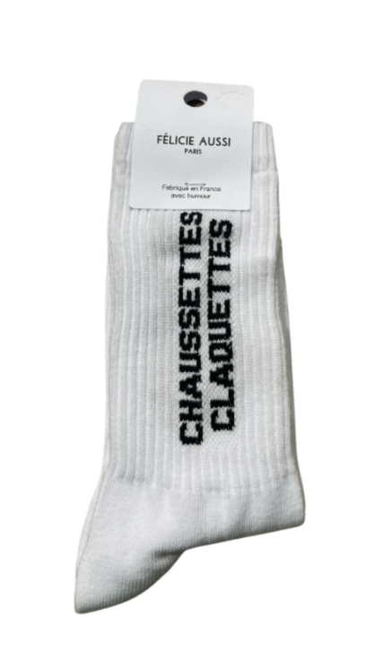 Chaussettes Claquettes blanc 36/40 et 40/45 Félicie Aussi