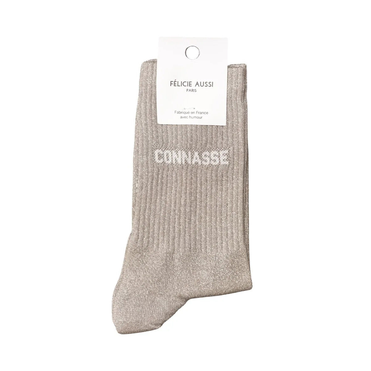 Chaussettes Connasse paillettes gris 36/40 Félicie Aussi
