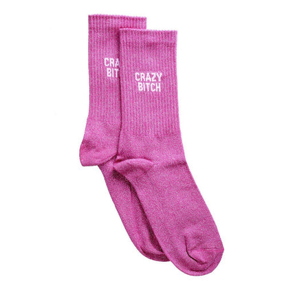 Chaussettes Crazy Bitch paillettes rose 36/40 Félicie Aussi packshot