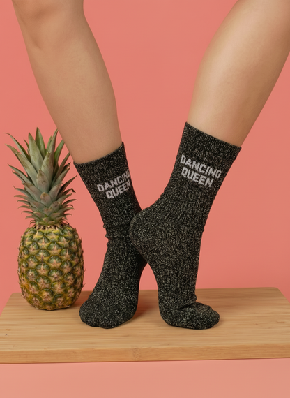Chaussettes Dancing Queen paillettes noir 36/40 Félicie Aussi portées