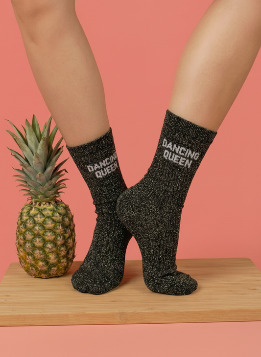 Chaussettes Dancing Queen paillettes noir 36/40 Félicie Aussi portées