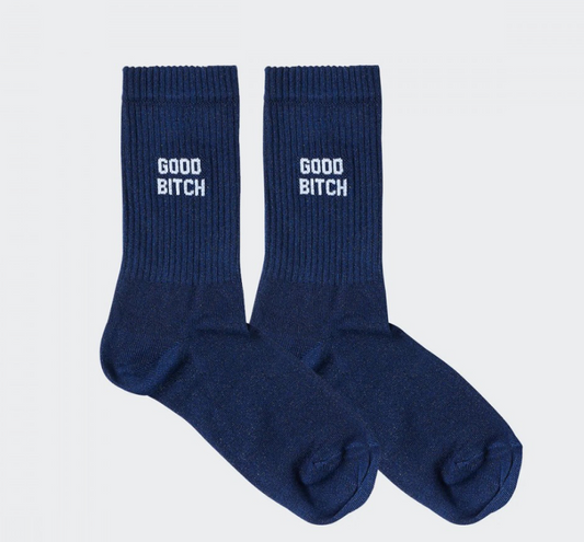 Chaussettes Good Bitch paillettes bleu nuit 36/40 Félicie Aussi détail