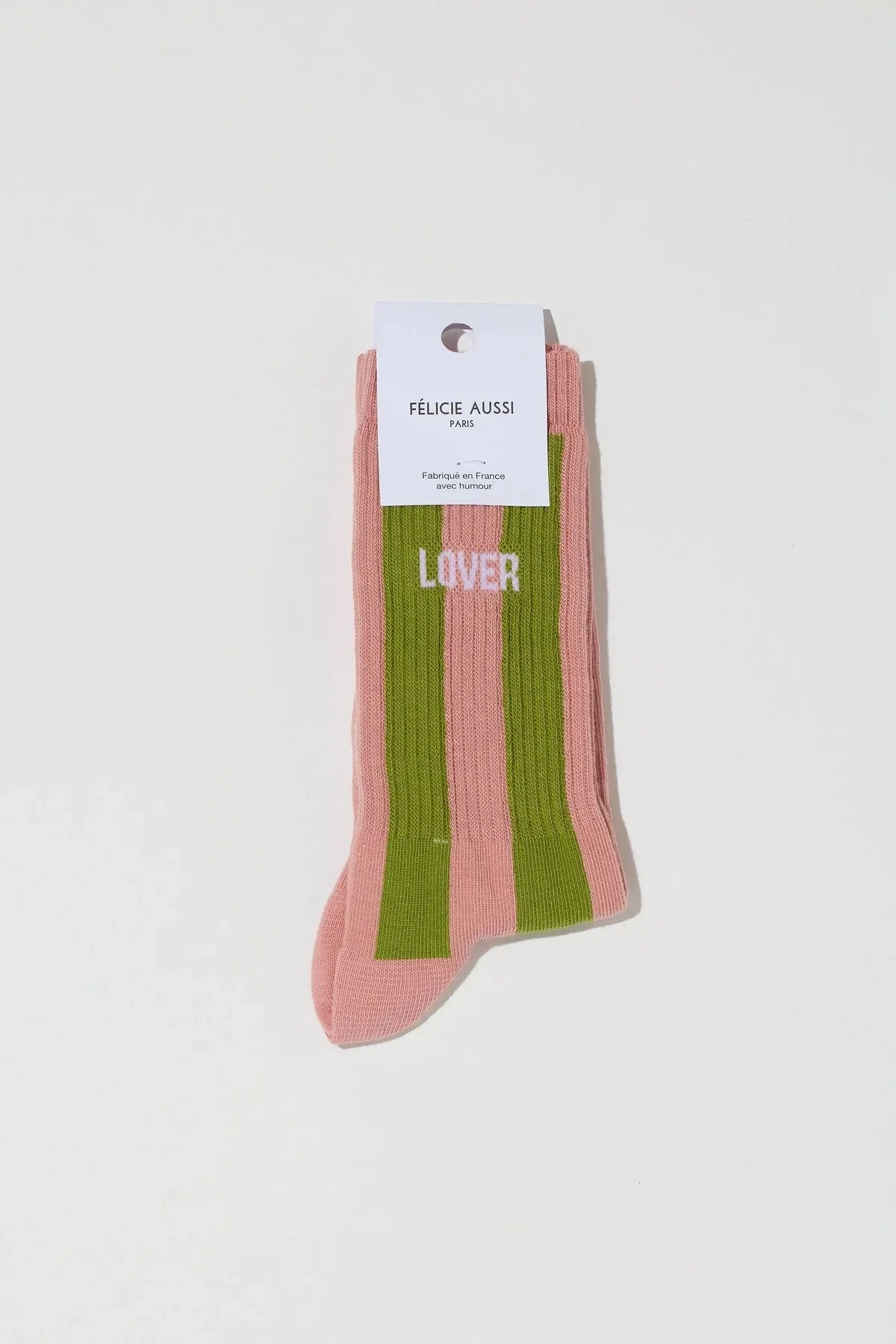 Chaussettes Lover Bicolore rose/bambou - 36/40 Félicie Aussi